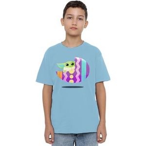 Star Wars Grogu's Easter Egg Ride Unisex Kids T-shirt, lichtblauw, 5-6 jaar, Lichtblauw, 5-6 jaar