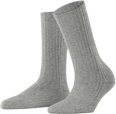 FALKE Dames Sokken Cosy Wool Boot W So wol eenkleurig 1 paar, Grijs Light Heather 3223, 39-42