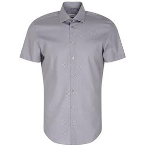 Seidensticker Zakelijk overhemd voor heren, shaped fit, zacht, kent-kraag, korte mouwen, 100% katoen, zand, 39