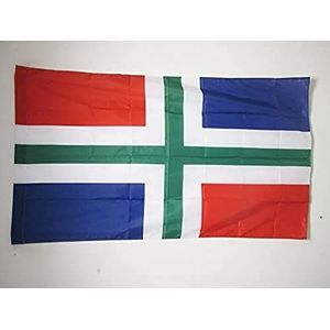 Provincie Groningen Vlag 150x90 cm voor een paal - Groningse vlaggen 90 x 150 cm - Banner 3x5 ft met gat - AZ FLAG