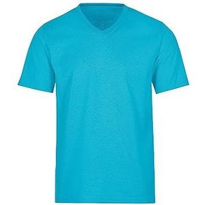 Trigema dames v-shirt deluxe katoen, azuur, XL