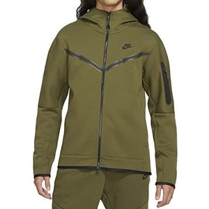 Nike Heren Hooded Full Zip Ls Top Sportswear Tech Fleece, Rough Green/Black, CU4489-326, 4XL
