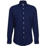 Seidensticker - Businessoverhemd - Donkerblauw - Slim 1/1 Kent Kraag Structuur