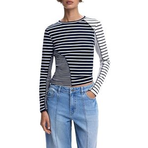 Desigual - Langarmshirt - Met Gecombineerde Strepen - Regular Fit