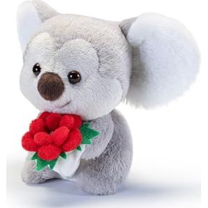 Trudi Koala met rode bloem pluche cadeau met bloemen, Moederdag, Valentijnsdag | 17x13x10cm grote XS | Veervee | Model 51366