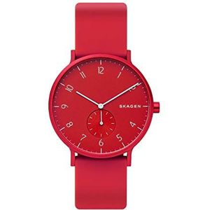 Aaren Kulor Poppy Red Silicone 41mm horloge