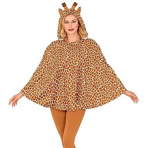 Widmann 48159 48159 Giraffe, poncho met capuchon, eenheidsmaat, carnaval, themafeest, uniseks, volwassenen, meerkleurig, eenheidsmaat, past de meeste volwassenen