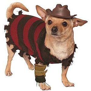 Rubie's unisex volwassen kostuum, officiële Rubie s A Nightmare on Elm Street Freddy Krueger Halloween huisdier hond kostuum maat medium, veelkleurig, M UK