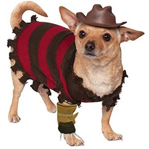 Rubie's unisex volwassen kostuum, officiële Rubie s A Nightmare on Elm Street Freddy Krueger Halloween huisdier hond kostuum maat medium, veelkleurig, M UK