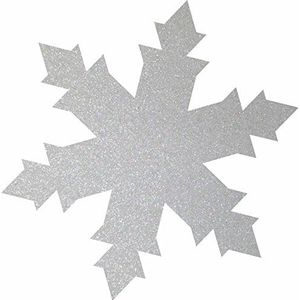 Petra's Knutsel-News wit 50 x ijskristal 40 mm van glitervilt kleur, fliz, 18 x 12 x 3 cm