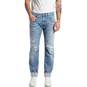 Replay Anbass Aged Jeans voor heren, lichtblauw, 36W / 32L