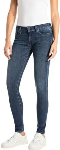 REPLAY - New Luz - Skinny Fit Jeans - Donkerblauw - 250 ml Dark Indigo Power Stretch Denim