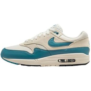 Nike - AIR MAX 1 ESS - Sneakers - Lichtbeige/Petrol/Wolwit - Leer, Imitatieleer, Mesh, Suède