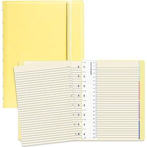 Filofax B115061U navulbaar klassiek pastel notitieboek, A5-formaat, 112 crèmekleurige verplaatsbare pagina's. Inclusief 4 indexen (één met zak), een paginamarker en elastische sluiting, Citroen