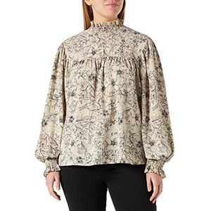 DreiMaster Vintage dames blouseshirt, Beige meerkleurig, L