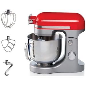 Ariete 1589/00 Moderna Keukenmixer - 1600 Watt - RVS 11 snelheden - 5.5 liter - incl 3 accessoires - Rood