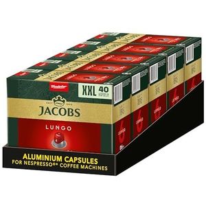 Jacobs Koffiecapsules Lungo Classico (alleen voor korte tijd) Megapack XXL, intensiteit 6 van 12, 200 Nespresso compatibele capsules (5 x 40 dranken)