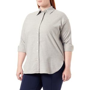 Seidensticker Damesblouse, modieuze blouse, regular fit, hemdblousekraag, lange mouwen, wolmix, grijs, 46