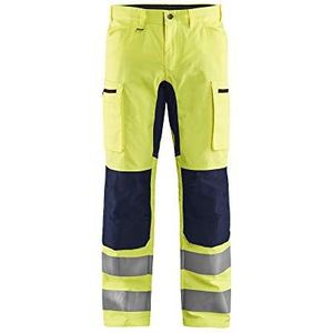 Blaklader 158518113389C46 werkbroek met stretch, High Vis geel/marineblauw, maat C46