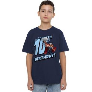 Thor Birthday 10 Unisex Kids T-shirt, marineblauw, 3-4 jaar, marineblauw, 3-4 jaar