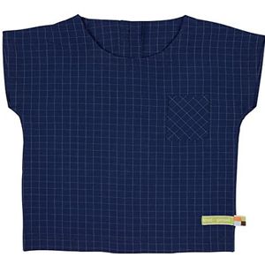 loud + proud Fijne ruit, GOTS-gecertificeerde blouse, ultramarijn, 158/164, Ultramarijn, 158/164 cm