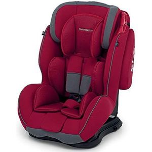 Foppapedretti Dinamyk Autostoel, groep 1/2/3 (9-36 kg), voor kinderen van 9 maanden tot 12 jaar, bevestiging aan het voertuig met vijfpuntsriem, 66 x 50 x 76 cm, rood (rood)