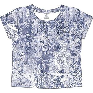 RUSSELL ATHLETIC DM-Cropped Bedrukt T-shirt voor dames, Indaco Marl, L