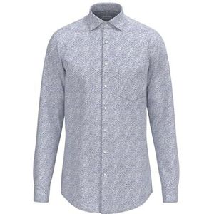Seidensticker Zakelijk overhemd voor heren, regular fit, zacht, kentkraag, lange mouwen, 100% katoen, blauw, 38