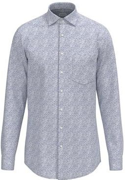 Seidensticker Zakelijk overhemd voor heren, regular fit, zacht, kentkraag, lange mouwen, 100% katoen, blauw, 38