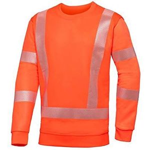 BP 2134-873-0065-S slank silhouet unisex sweatshirt, lange mouwen en ronde hals, 70% polyester/30% katoen, warnorange, maat S