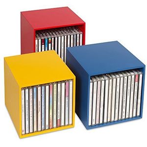 Cubix CD Box Colour - Wooden CD Storage Boxes: 3 CD dozen voor maximaal 40 CD's. Decoratief, aantrekkelijk design.
