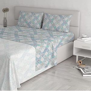 Italian Bed Linen Beddengoedset Athena katoen, EVA blauw, tweepersoonsbed