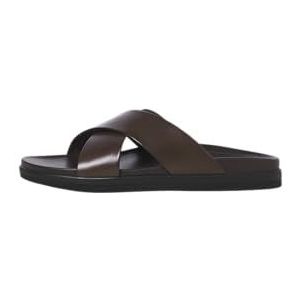 JACK & JONES Jfwverona leren sandalen voor heren, Brown Stone, 40 EU