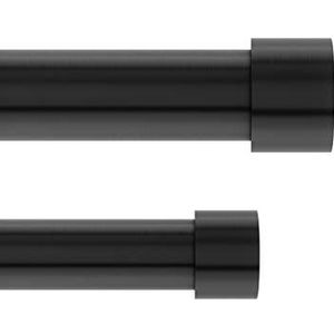 Umbra Cappa verstelbare dubbele gordijnroede, 91-168 cm, diameter 2,5 cm, Geborsteld zwart