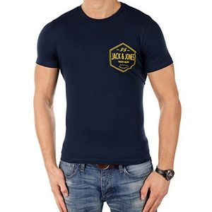 Jack and Jones Call T-shirt met korte mouwen voor heren, Blauw (marine Blazer), L