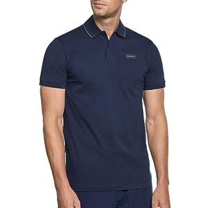 Hackett London Heren HS Badge Poloshirt, Blauw Navy), S, Blauw (zwart), S