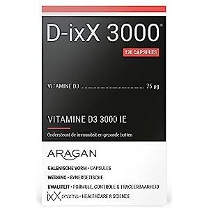 ixX Pharma - D-ixX 3000 - Voedingssupplement immuniteit - Vitamine D - D3-120 zachte capsules - kuur van 3 maanden - Geproduceerd in België