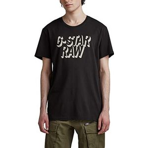 G-STAR RAW Heren Retro Shadow Graphic T-shirts, Zwart (Dk Black D22210-c506-6484), L