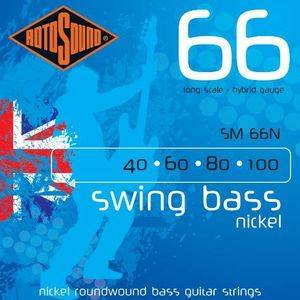 Rotosound snaren voor elektrische bas SWING 66 NICKEL ROUNDWOUND 4-str. SM66N Nikkel - Hybride 40-100