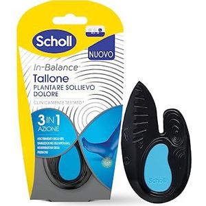 Scholl In-Balance hielkussens voor pijnverlichting, orthopedische inlegzolen van hiel, achillespees, met schokabsorberende gel met dubbele laag met flexibele ondersteuning, maat L (42,5-45), 1 paar