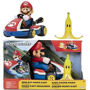 Nintendo Super Mario Kart Mario Spin-Out Raceauto, 6 Cm, Veelkleurig