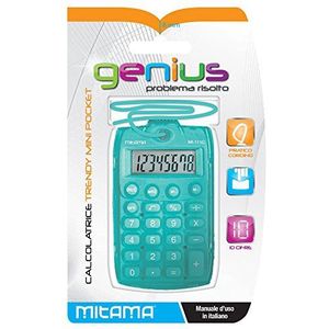 Mitama 61393 Trendy Mini Genius rekenmachine, 100 x 59 x 9 mm, 12 stuks