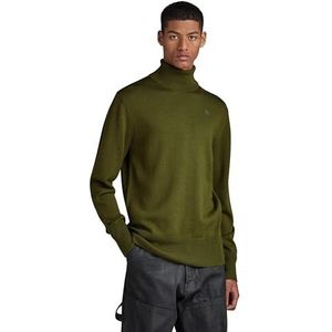 G-STAR RAW - Premium Core Turtle Neck - Gebreide Trui - Groen - Materiaal: Knits