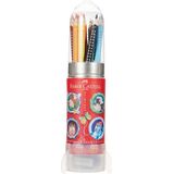Faber-Castell 112457 - Schilderset Colour Grip Raket, 15 kleurpotloden