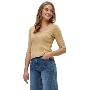 Peppercorn Tana V-hals Halve Mouw Rib Pullover | Bruine Truien Voor Vrouwen UK | Lente Dames Truien | Maat XS