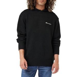 Champion Rochester 1919 Eco Future - Gerecycled Knitted Winter Edition Sweatshirt met capuchon, zwart, S FW23, Nero, S