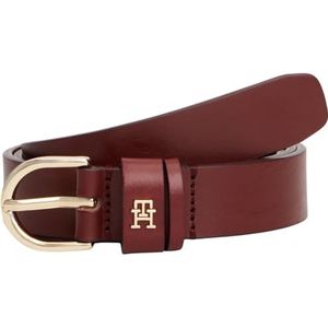 Tommy Hilfiger - Leren Damesriem - Effen - Met Logo-monogram - Glad Leer
