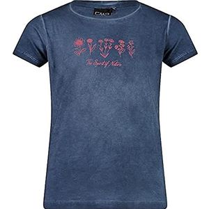 CMP Stretch Dyed Jersey T-Shirt, Blue-Red Kiss, 104 meisjes