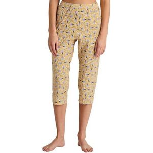 CALIDA Favourites 7/8-broek voor dames, van katoen, onderhoudsvriendelijk, losse pasvorm, elastische tailleband, Ray Flower Yellow, 48-50