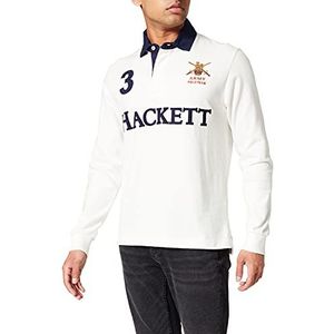 Hackett London Leger Rugby Poloshirt voor heren, Gebroken wit (Ecru 814), XS